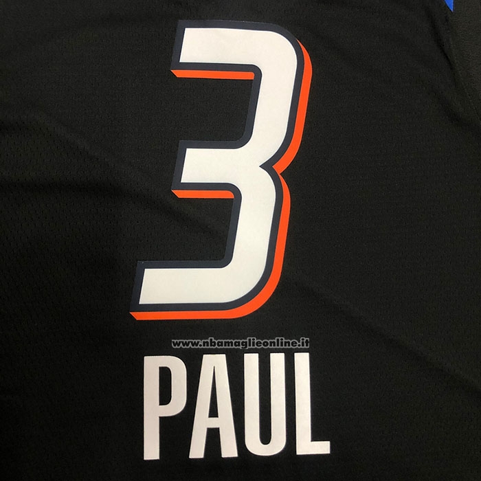 Maglia Oklahoma City Thunder Chris Paul #3 Citta 2020-21 Nero
